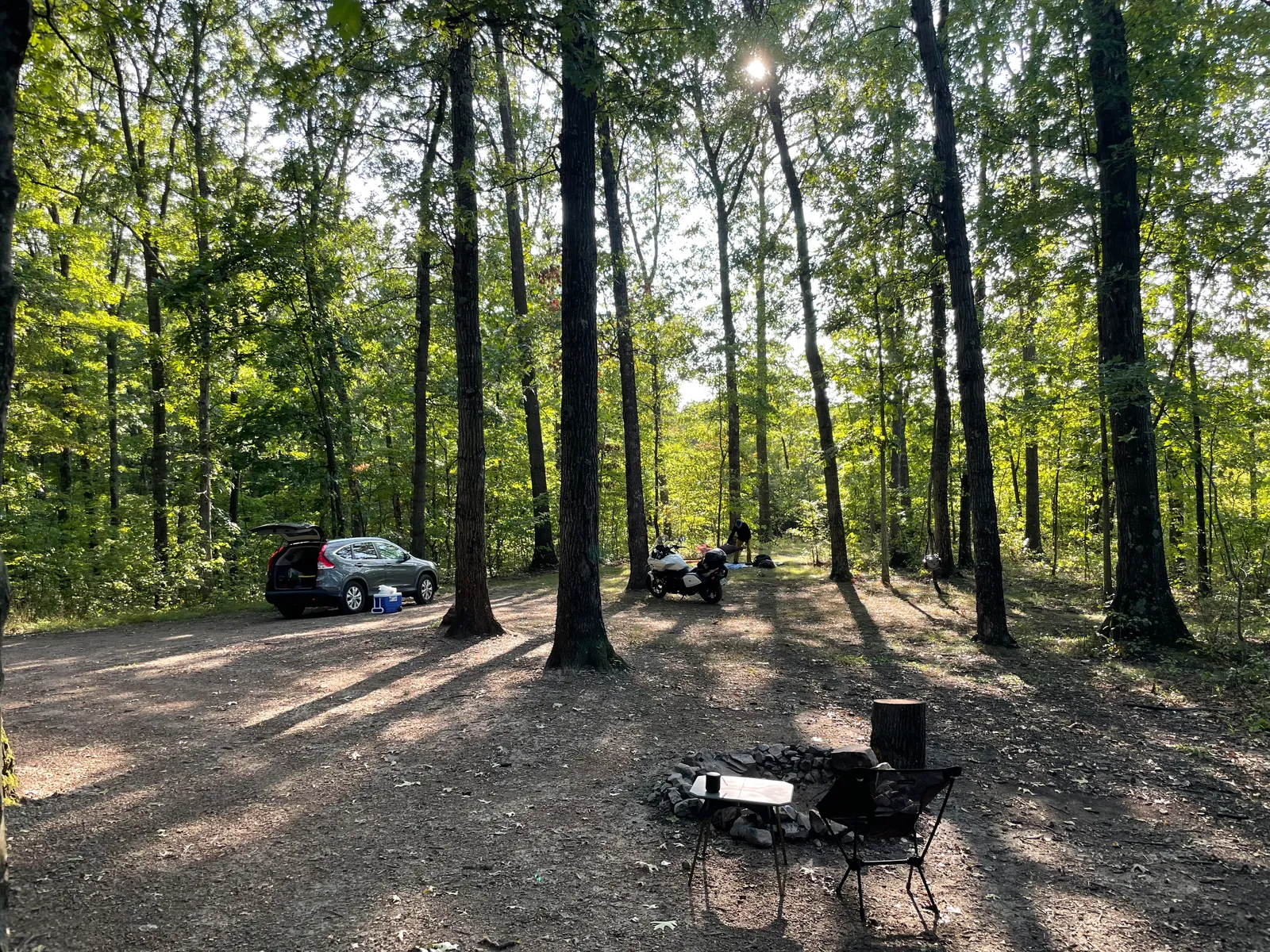 Campsite 38 at Green Ridge State Forest, looking west from the pitch